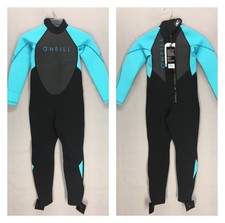 Girls O Neill Reactor 2 Wetsuit Youth Kids Size 8 3.2 mm Blue Black Full Suit