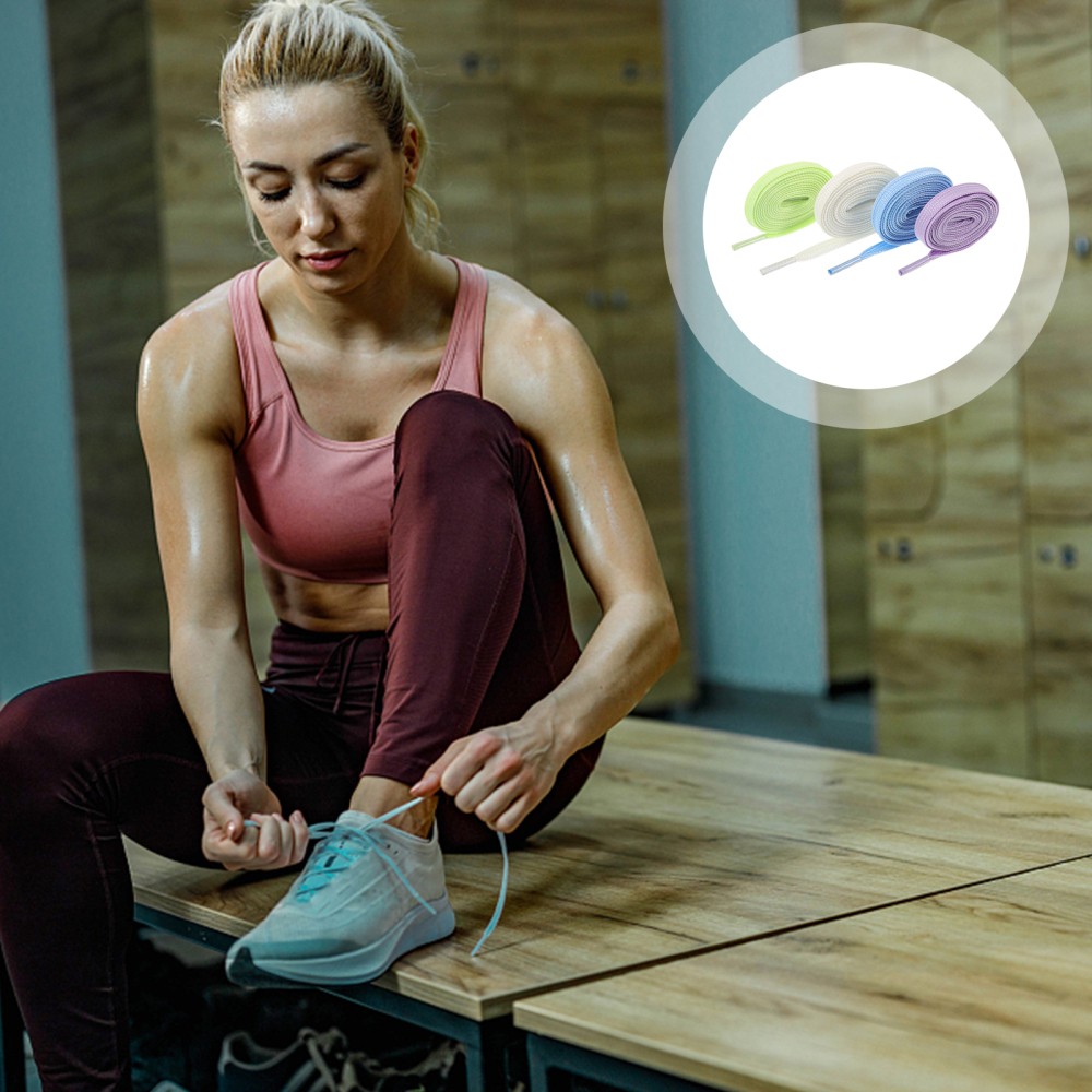 APL 4 Paia Lacci Glow in the dark Bambino Piatti per Sneakers Nastro Scarpe da Ginnastica