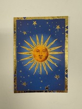 VTG Celestial Turnowsky Stationery Greeting Card Gold Foil Sun Star Whimsigoth