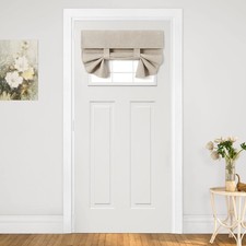 Blackout Linen French Door Curtains, Privacy Small Door Window Curtains, 26 X...