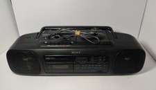 Sony CFD-55 Portable AM FM Radio CD Cassette Player Dual D/A Converter - Tested
