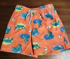 Wonder Nation Boys XS 4/5 Boys Board Shorts Alligator Theme Orange
