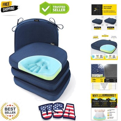 Gel Memory Foam Chair Cushion with Ties, Ultra Durable Water Resistant FadeSh...