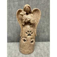 Dog Loss Memorial Angel Holding Dog Textured Remembrance 7.5 In