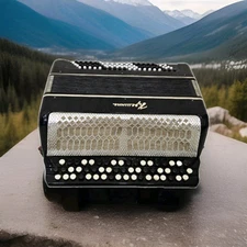 3 Row Button Accordion Kreminne, made in Ukraine Original Old Bayan, Straps Case