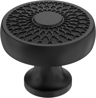 Matte Black Decorative Cabinet Knobs, 1.4'' Filigree, 30 Pack