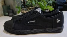DUNLOP GREEN FLASH OG. MENS SIZE 10 UK TRAINERS. TRIPLE BLACK 