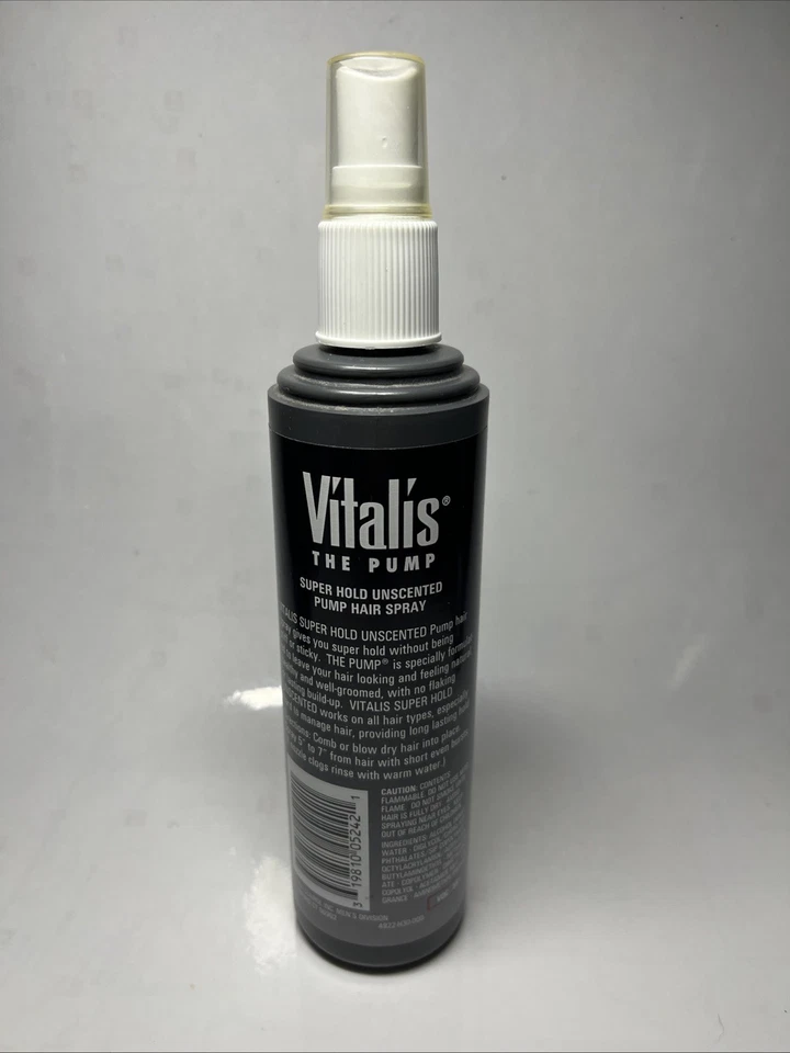 Spray para el cabello Vitalis Super Hold para hombres The Pump sin aerosol 8 oz sin perfume de colección Foto 3 de 3