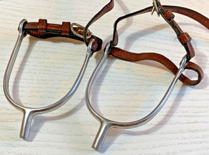 Pair of CORONET Stainless Steel Spurs includes Brown Leather Spur Straps QUALITY
