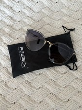 FEISEDY Black Cat Eye Sunglasses