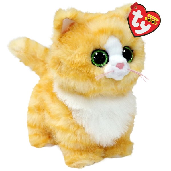 TY Melanie Tabby Cat Beanie Boo 14Cm Soft Plush Toy For Kids – Collectible Cat P-image