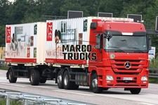 LKW Foto Mercedes-Benz Actros Deichsel Anhänger Deutschland rot CS schmal #i2py