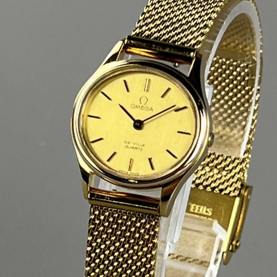 OMEGA De Ville Vintage Ladies Watch 23mm Quartz Brand New Band 5910022 Cal.1350