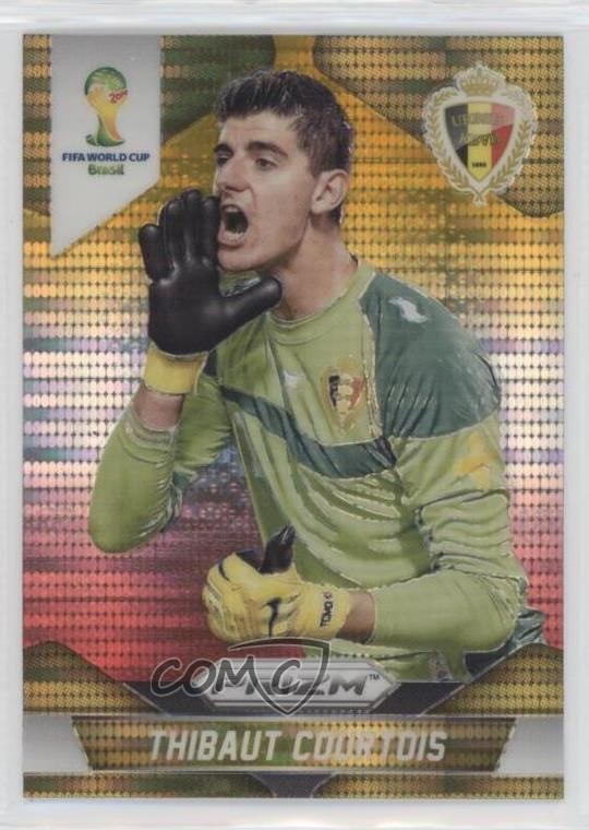 2014 Panini Prizm World Cup Yellow & Red Pulsar Prizm Thibaut Courtois #18 0b3