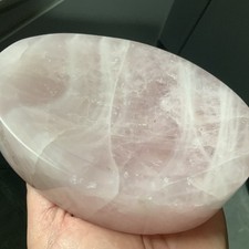 Crystal Large Chunky Rose Quartz Bowl 836g 14Lx11Wx3.5Dcm Elegant Beauty BN