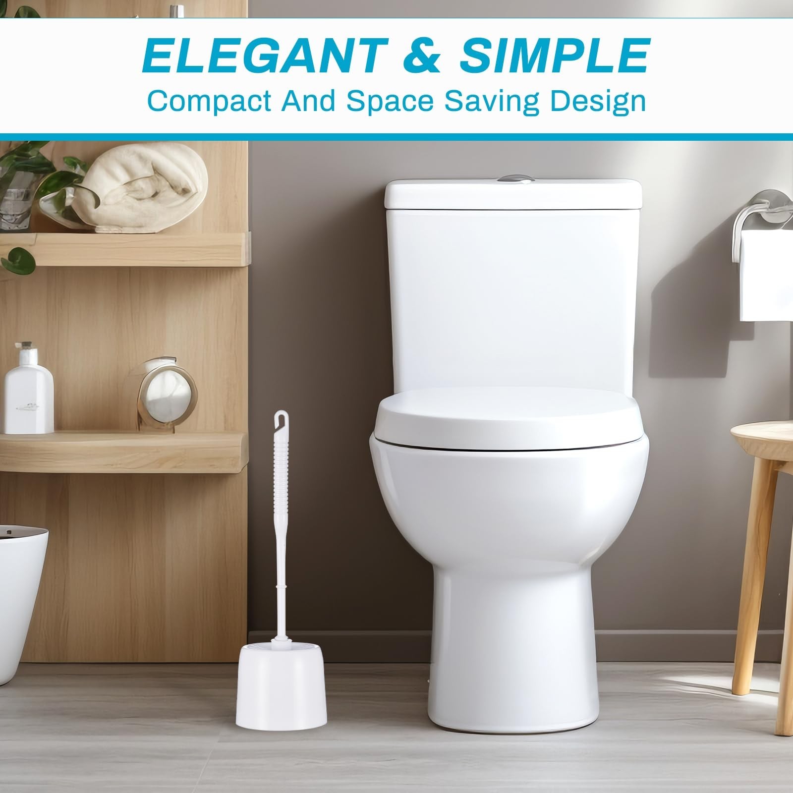 6 Sets Toilet Brush and Holder Toilet Cleaner Brush Set for Bathroom Toilet B...