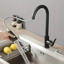 360° Kitchen Sink Mixer Taps Pull Out Spout Spray Single Lever Modern Mono Tap