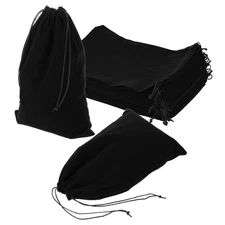 20 Pcs Velvet Drawstring Bag 8 x 12 Inch Jewelry Pouches Gift Bags, Black