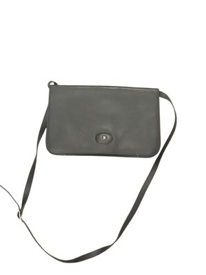 BALLY Vintage Damen Umhängetasche Schwarz Leder Gold-Optik Made in Italy 