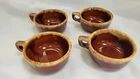 Set 4 Hull Pottery Brown Drip Glaze Soup Chili Bowls Crocks Oven Proof 1960s