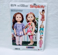 Simplicity 8574 OS 14" Doll Clothes Sewing Fabric Pattern