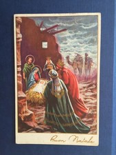10840 Cartolina Tematica Buon Natale Adorazione dei Magi 1951