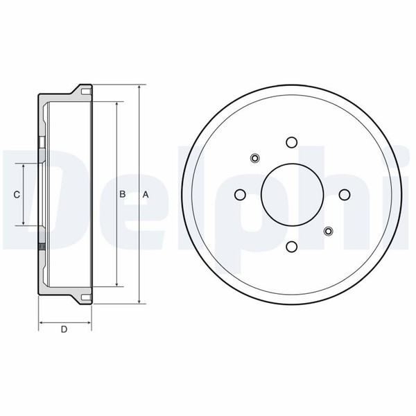 2X Delphi Bremstrommel BF604 FüR Smart 454 Forfour Mitsubishi Colt 6 Z31A Z32A-image