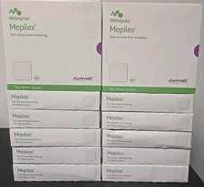 12 Boxes Molnlycke Mepilex 294199 Soft Silicone Foam Dressing 10x10 cm / 4x4 in