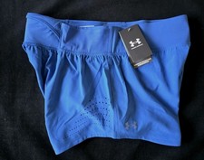 UNDER ARMOUR WOMEN'S LAUNCH PERF SPEEDPOCKET 3 SHORTS BLUE SZ L 1383163-NWT