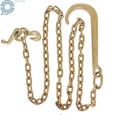 5/16 × 8 FT Grade 70 J Hook Tow Dolly Axle Wrecker Tie Down Sling Shackle Clevis