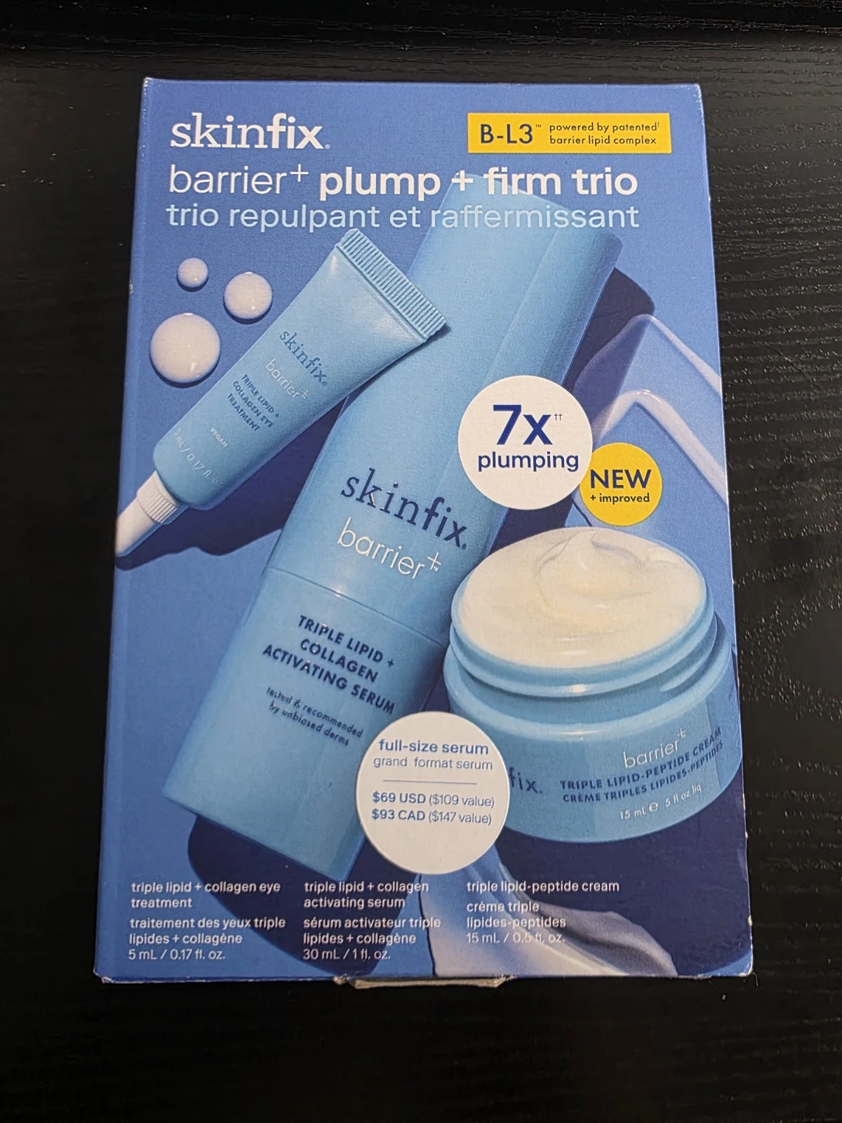 Skinfix Barrier+ Plump+ Firm Trio Set NIB Serum 1 fl oz Eye 0.17 Cream 0.5 fl Oz