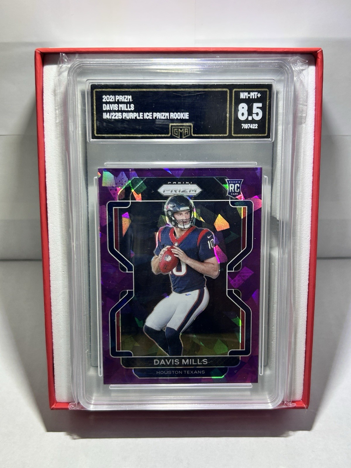2021 PRIZM DAVIS MILLS 114/225 PURPLE ICE PRIZM ROOKIE