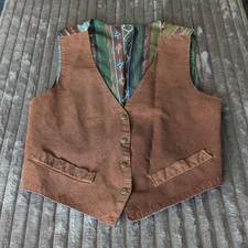 Vintage Western Brown Leather Vest 1970s Made In Canada Size Small Women
