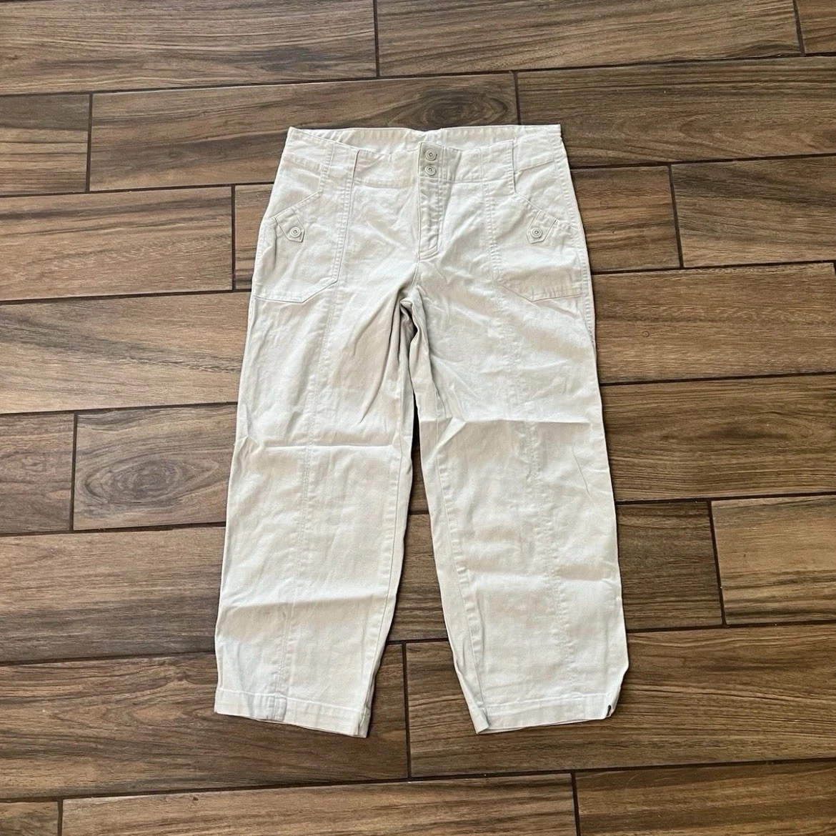 Columbia Womens Size 6 Beige Hiking Capri Pants Outdoor Cotton Blend