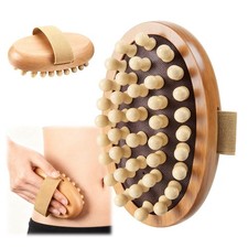 2 PCS Meridian Massage Brushes, Wood Therapy Tools with Brown