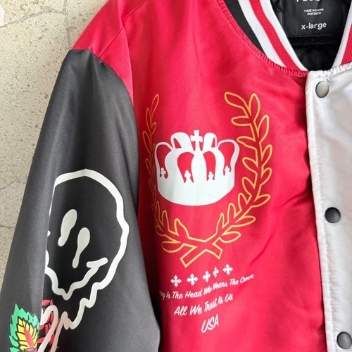 Rue 21 Savage Bomber Jacket Mens XL Satin Streetwear Varsity Graphic Coat Unisex image 4