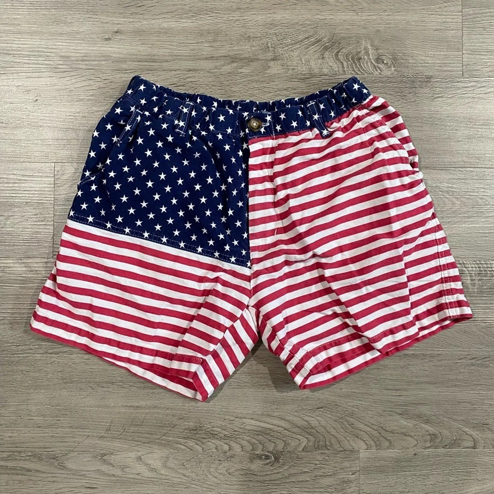 Chubbies Red and White Swim Trunks American Flag Design MERICAS 7" Inseam Cotton - Изображение 2 из 4