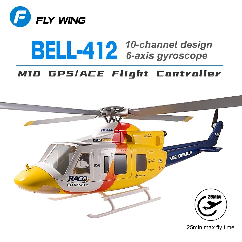Fly Wing Bell-412 GPS 10CH ACE Flugsteuerung Hovering RC EU Plug Hubschrauber - Bild 3 von 4