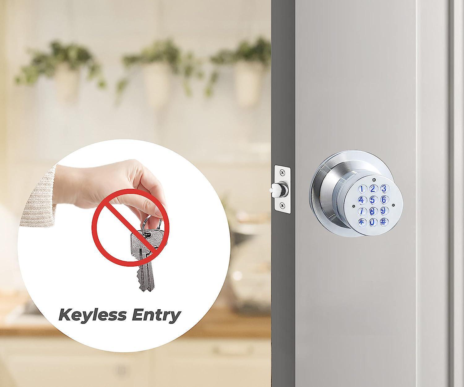 Keyless Electronic Entry Door Knob, Keypad Smart Door Knob, Interior