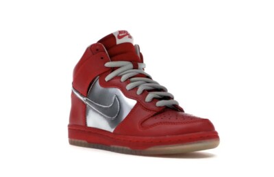 Nike SB Dunk-Hi Mars Red and Mercury Silver MORK size 40