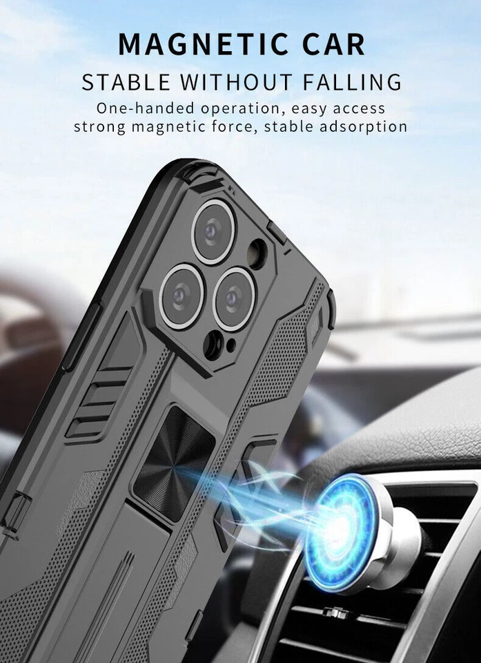 Funda de teléfono híbrida con soporte blindado para iPhone 11 Pro 12 Mini 13 Pro Max 14 15 Plus Foto 4 de 4