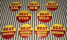 LOT OF 9 Beat SET - USC TROJANS UNIVERSITY SOUTHERN CALIFORNIA PIN BACK BUTTONS