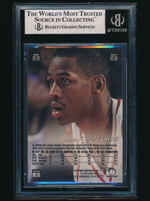 1996-97 Flair Showcase Row 2 rookie #3 Allen Iverson RC BGS 8 | eBay
