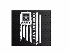 DISTRESSED UNITED STATES ARMY  FLAG COMBAT VET VINYL DECAL STICKER 5.0" x 7.7"