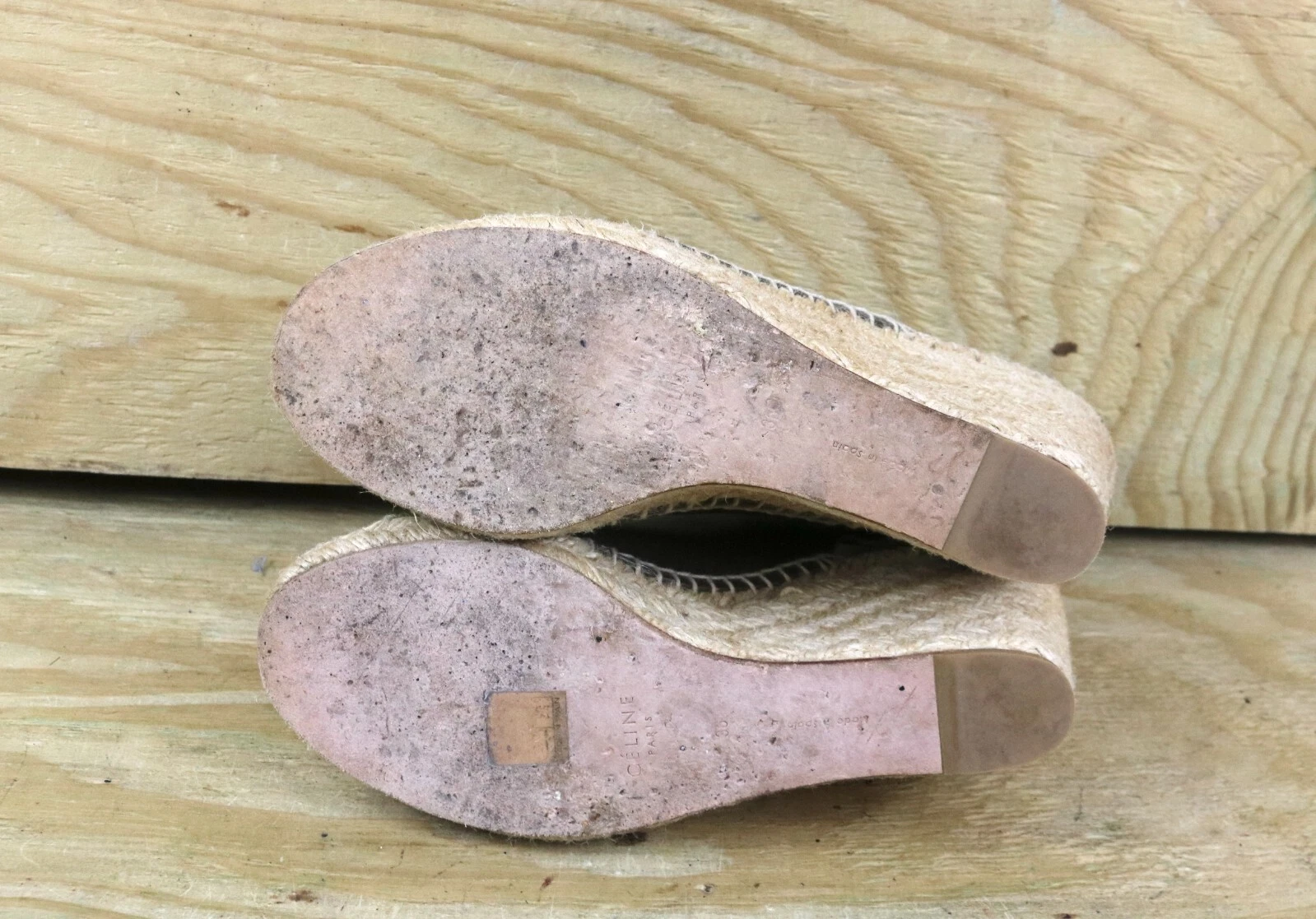 Celine espadrillas scarpe slip on in pelle marrone 36 fibbia Spagna