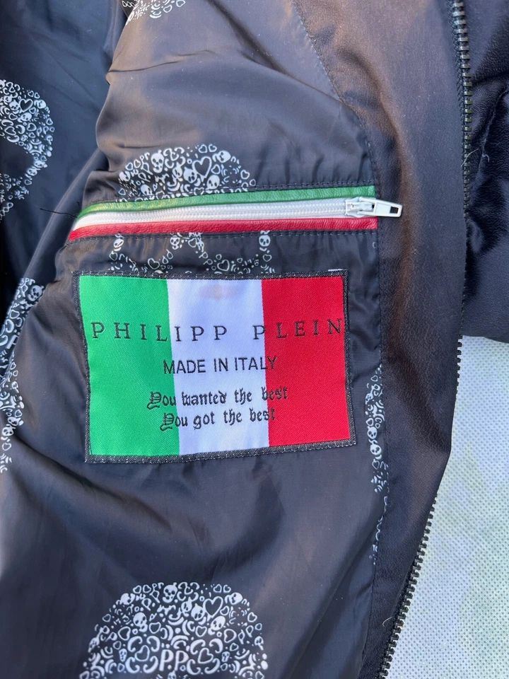 Винтажная мужская куртка на молнии Philipp Plein_ПОЖАЛУЙСТА, СМОТРИТЕ ФОТОГРАФИИ ДЛЯ ИЗМЕРЕНИЙ - Изображение 2 из 4