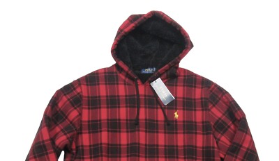 Polo Ralph Lauren Men's Red Tartan Plaid Sherpa Fleece Lined