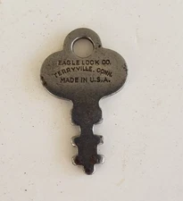 Antique Steamer Trunk Eagle Lock Flat Key