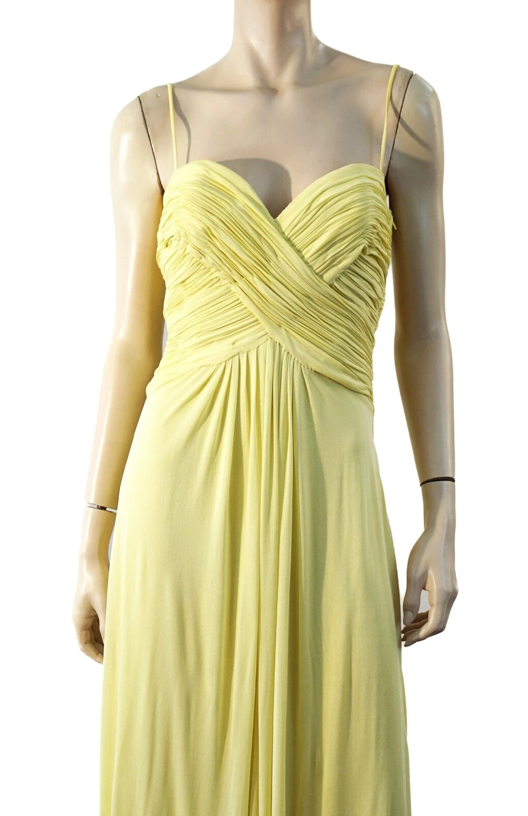 Abito MICHAEL KORS senza maniche in jersey di seta giallo lime 8 $2720