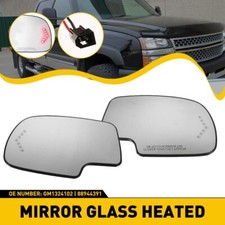 Mirror Glass Heated W Turn Signal Rh Lh Side Fit For Chevy Gmc Cadillac 03-07